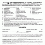 113M Extended Powertrain + Hydraulics Warranty Form